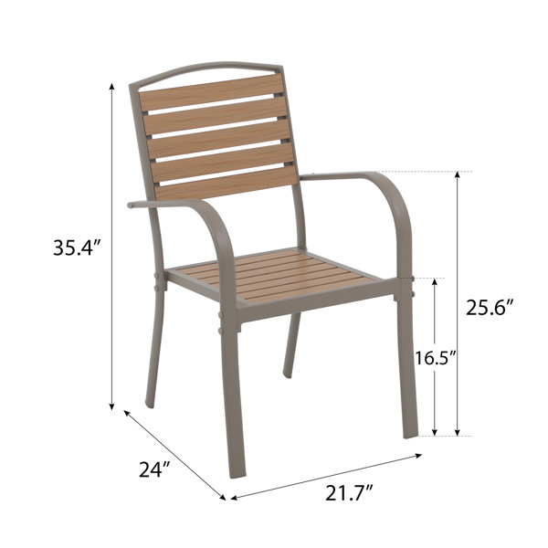 Winston Porter Reace Outdoor Stacking Dining Armchair Reviews Wayfair